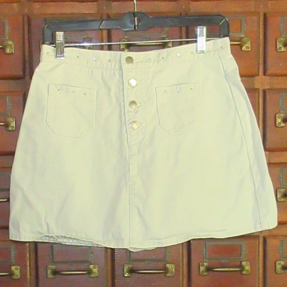 Beige Denim Skort SIDEOUT w28